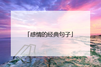 感情的经典句子