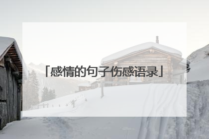 感情的句子伤感语录