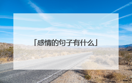 感情的句子有什么