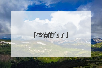 感情的句子