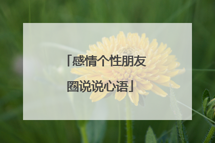 感情个性朋友圈说说心语