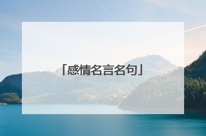 感情名言名句