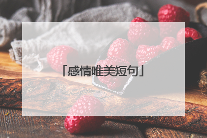 感情唯美短句