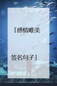 感情唯美签名句子