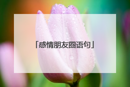 感情朋友圈语句