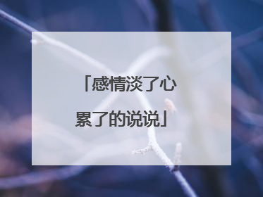 感情淡了心累了的说说
