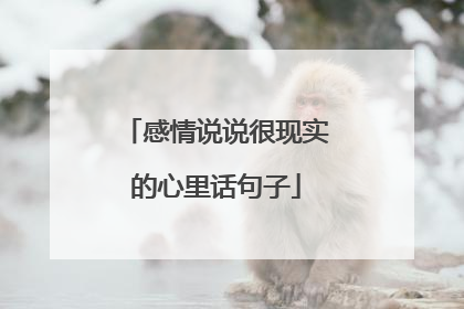 感情说说很现实的心里话句子