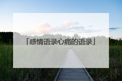 感情语录心痛的语录