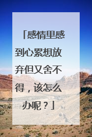感情里感到心累想放弃但又舍不得,该怎么办呢?