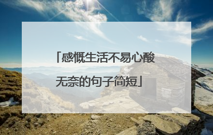 感慨生活不易心酸无奈的句子简短