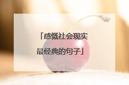 感慨社会现实最经典的句子