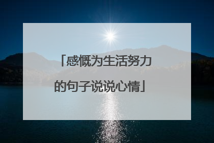 感慨为生活努力的句子说说心情