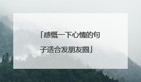 感慨一下心情的句子适合发朋友圈