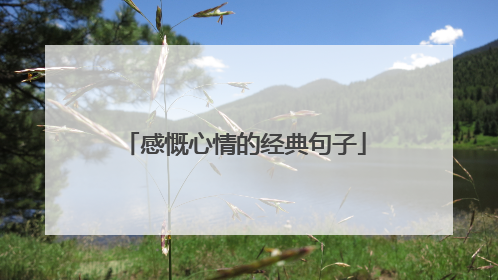 感慨心情的经典句子