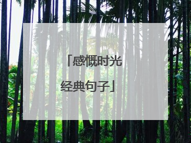 感慨时光经典句子