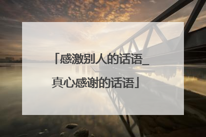 感激别人的话语_真心感谢的话语