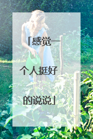 感觉一个人挺好的说说