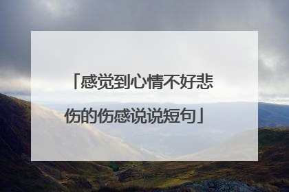 感觉到心情不好悲伤的伤感说说短句