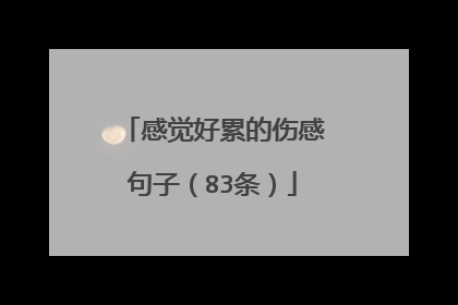 感觉好累的伤感句子(83条)