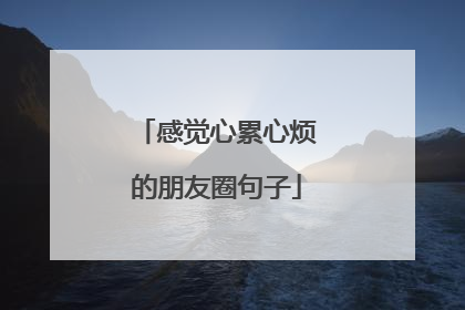 感觉心累心烦的朋友圈句子