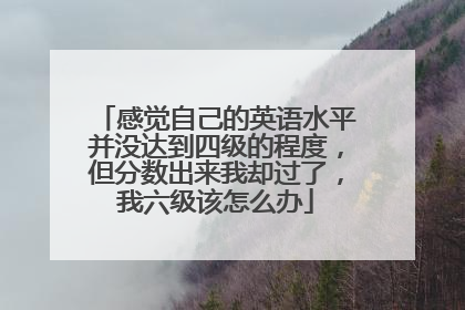 感觉自己的英语水平并没达到四级的程度，但分数出来我却过了，我六级该怎么办