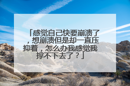 感觉自己快要崩溃了，想崩溃但是却一直压抑着，怎么办我感觉我撑不下去了？