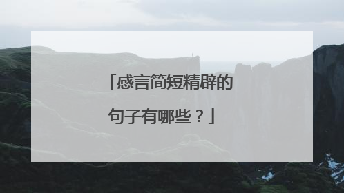 感言简短精辟的句子有哪些?