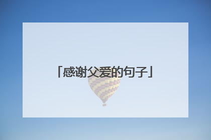 感谢父爱的句子