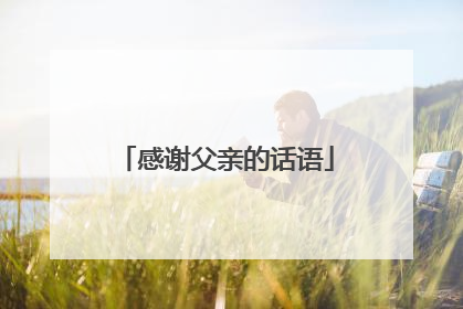 感谢父亲的话语