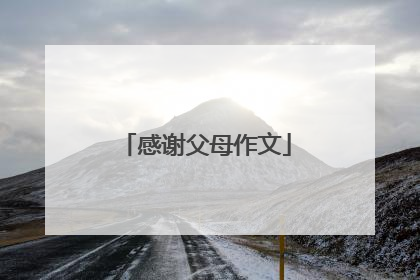 感谢父母作文