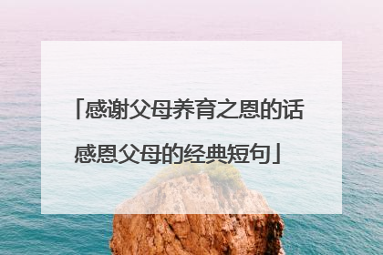 感谢父母养育之恩的话感恩父母的经典短句