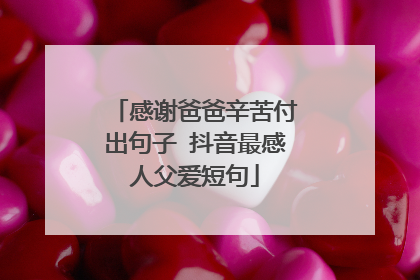 感谢爸爸辛苦付出句子 抖音最感人父爱短句