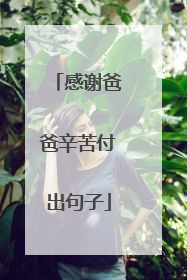 感谢爸爸辛苦付出句子