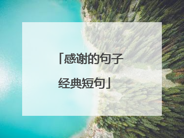 感谢的句子经典短句