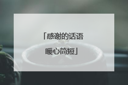 感谢的话语 暖心简短