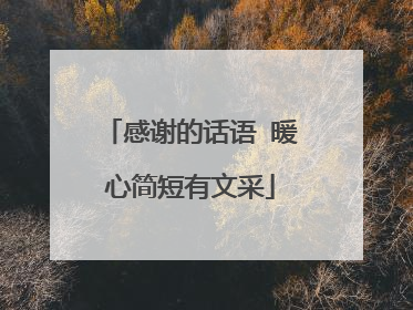 感谢的话语 暖心简短有文采