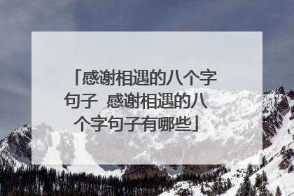 感谢相遇的八个字句子 感谢相遇的八个字句子有哪些