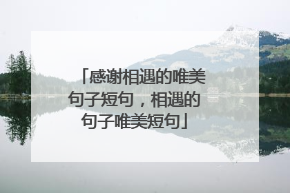 感谢相遇的唯美句子短句,相遇的句子唯美短句