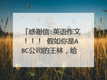 感谢信:英语作文！！！ 假如你是ABC公司的王林，给smith先生写一封感谢信。不要求逐字翻译。