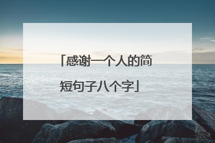 感谢一个人的简短句子八个字