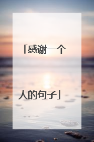 感谢一个人的句子