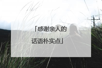 感谢亲人的话语朴实点