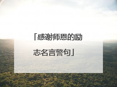 感谢师恩的励志名言警句