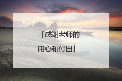 感谢老师的用心和付出