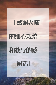 感谢老师的细心栽培和教导的感谢话