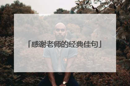 感谢老师的经典佳句