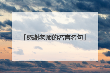 感谢老师的名言名句
