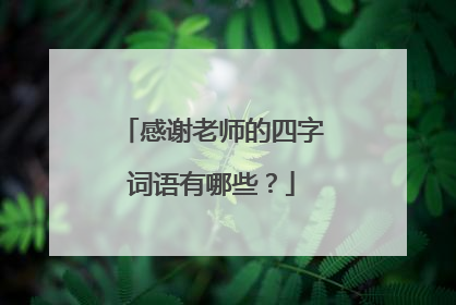 感谢老师的四字词语有哪些？
