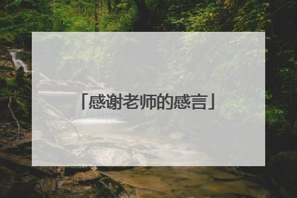 感谢老师的感言