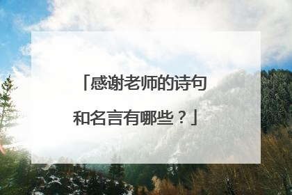 感谢老师的诗句和名言有哪些?